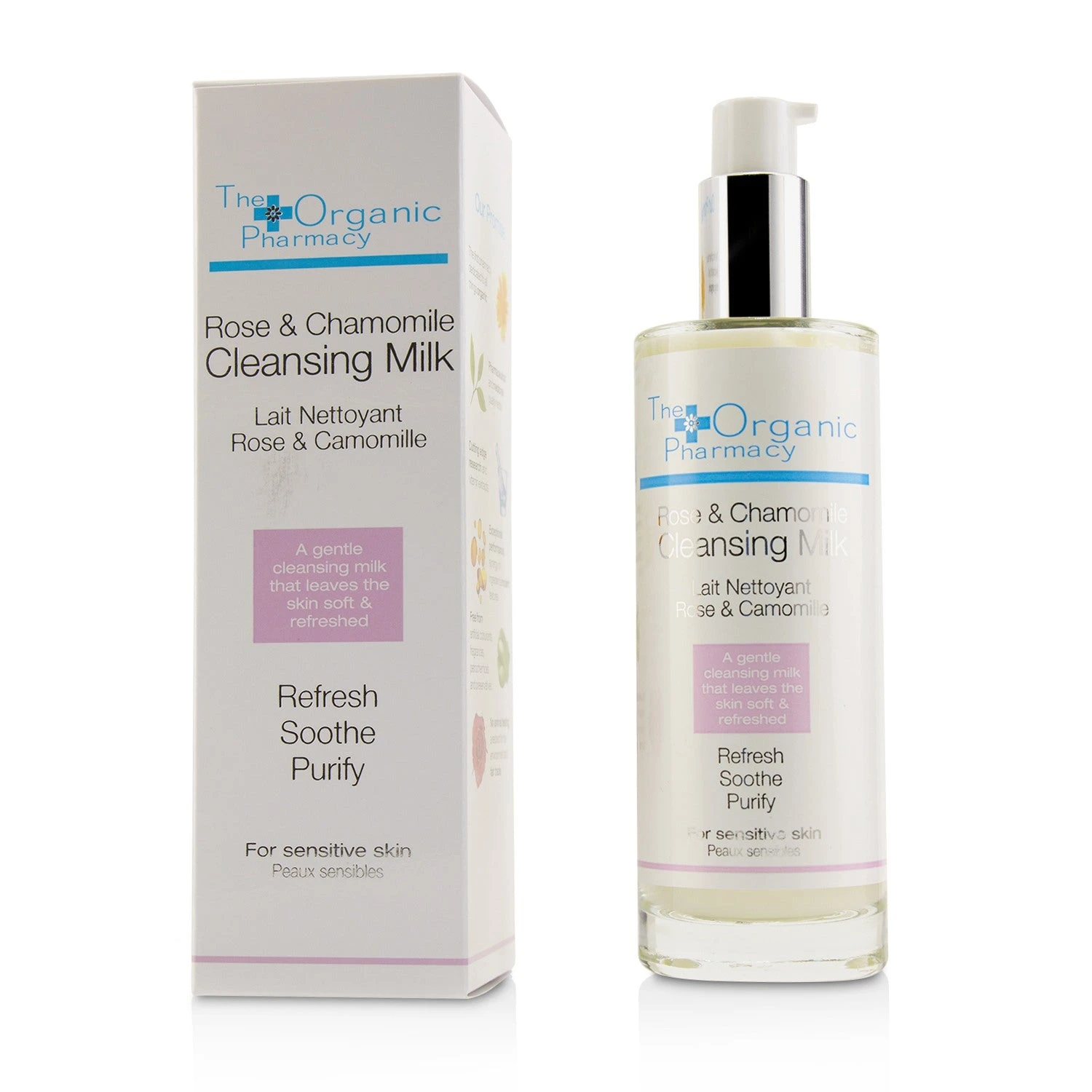 The Organic Pharmacy Rose & Chamomile Cleansing Milk - For Sensitive Skin 100ml/3.3oz 3 The Organic Pharmacy Rose & Chamomile Cleansing Milk - For Sensitive Skin 100ml/3.3oz