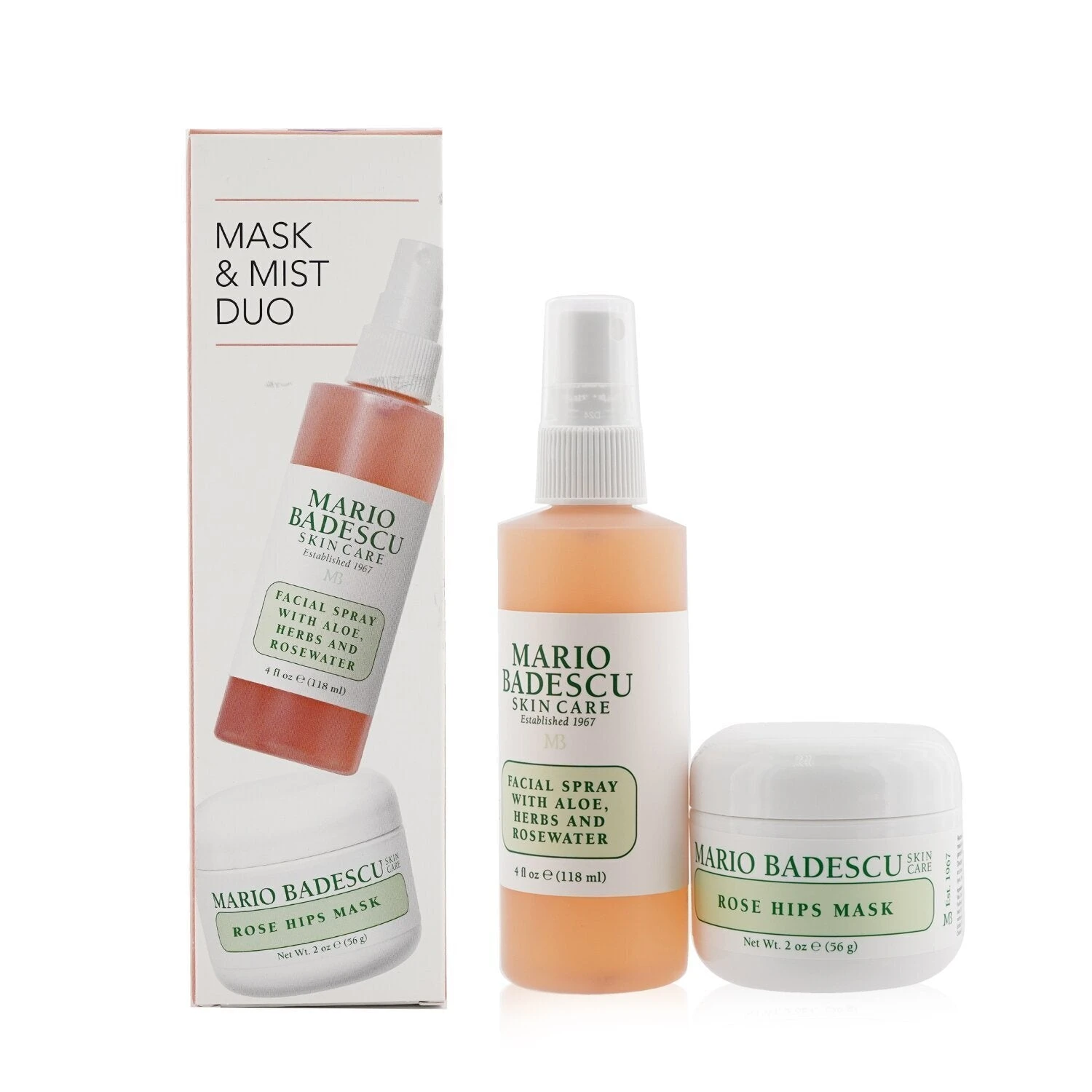 Mario Badescu Rose Mask & Mist Duo Set: Facial Spray With Aloe, Herbs And Rosewater 4oz + Rose Hips Mask 2oz 2pcs 4 Mario Badescu Rose Mask & Mist Duo Set: Facial Spray With Aloe, Herbs And Rosewater 4oz + Rose Hips Mask 2oz 2pcs - Image 2