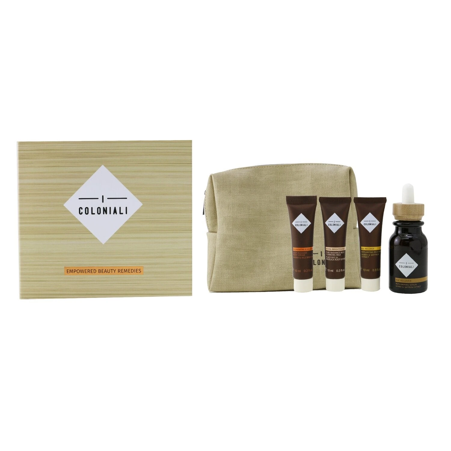 I Coloniali The Potion Of Rebirth Set With Pouch: 1x Age Recover - Replumping Serum - 30ml/1oz + 1x Age Recover - Replumping Rich Mask - 10ml/0.3oz + 1x Hydra Brightening Pure Radiance Rich Cleansing Milk - 10ml/0.3oz + 1x Regenerating & Velveting - 4 I Coloniali The Potion Of Rebirth Set With Pouch: 1x Age Recover - Replumping Serum - 30ml/1oz + 1x Age Recover - Replumping Rich Mask - 10ml/0.3oz + 1x Hydra Brightening Pure Radiance Rich Cleansing Milk - 10ml/0.3oz + 1x Regenerating & Velveting - - Image 2