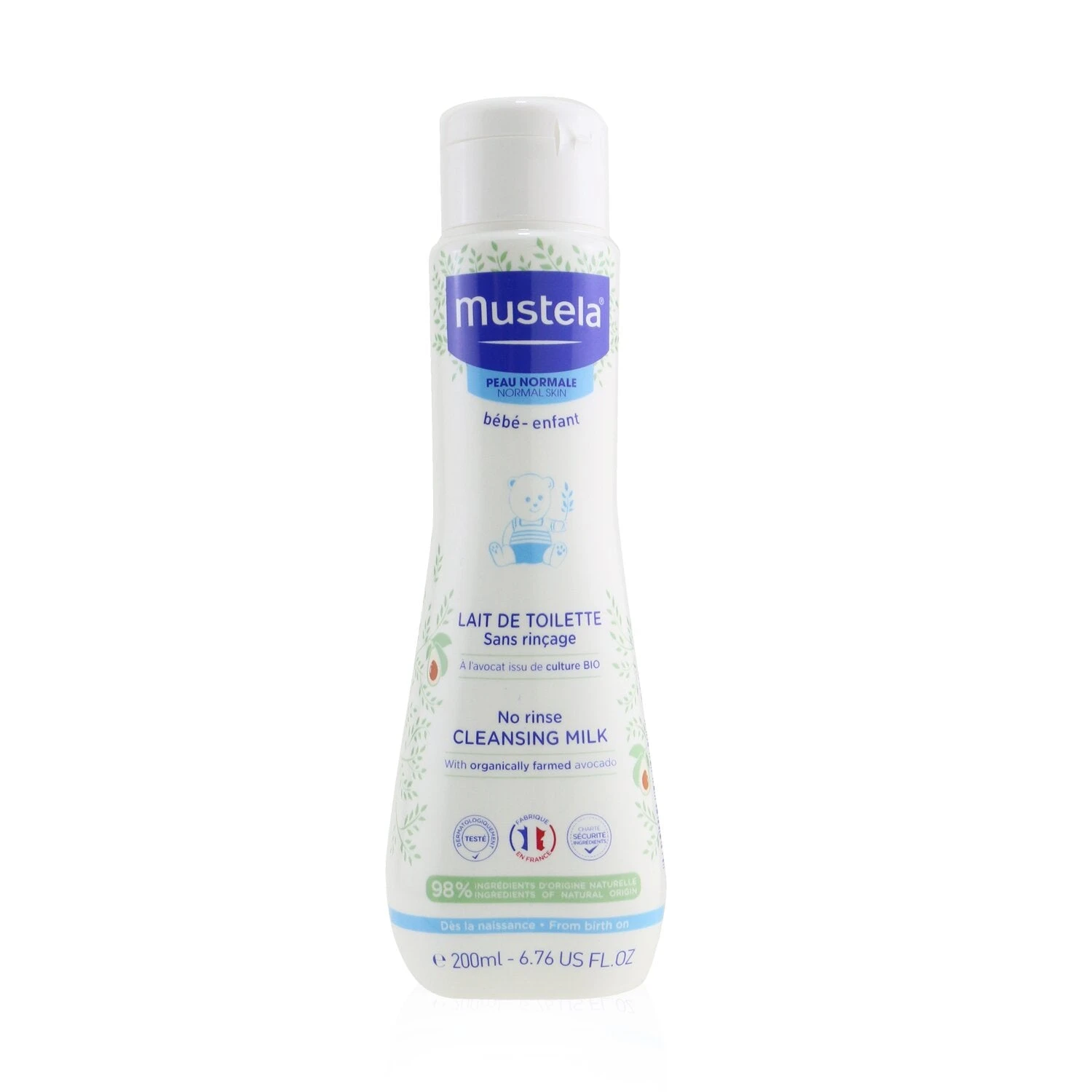 Mustela No Rinse Cleansing Milk - For Normal Skin 200ml/6.6oz 3 Mustela No Rinse Cleansing Milk - For Normal Skin 200ml/6.6oz