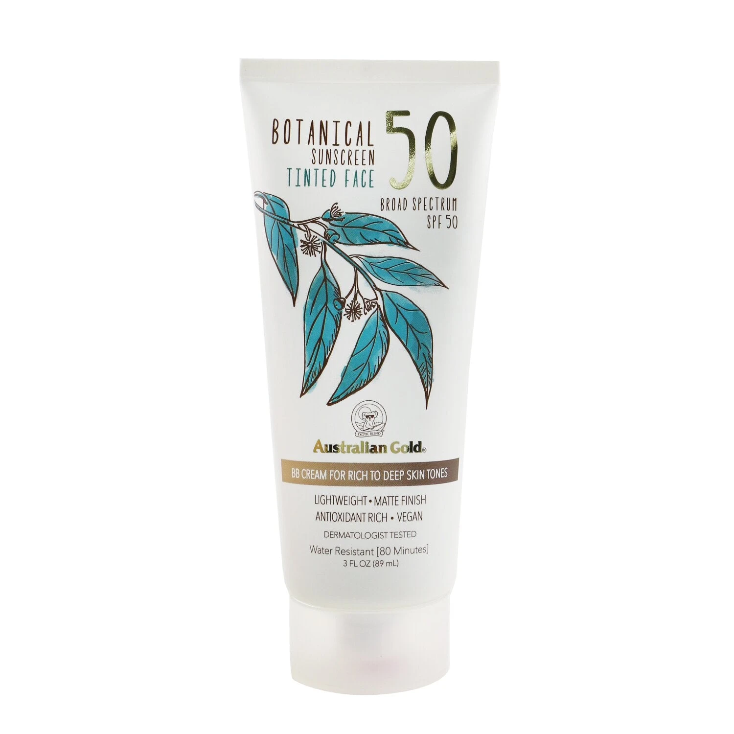 Australian Gold Botanical Sunscreen SPF 50 Tinted Face BB Cream - Rich To Deep 89ml/3oz 3 Australian Gold Botanical Sunscreen SPF 50 Tinted Face BB Cream - Rich To Deep 89ml/3oz