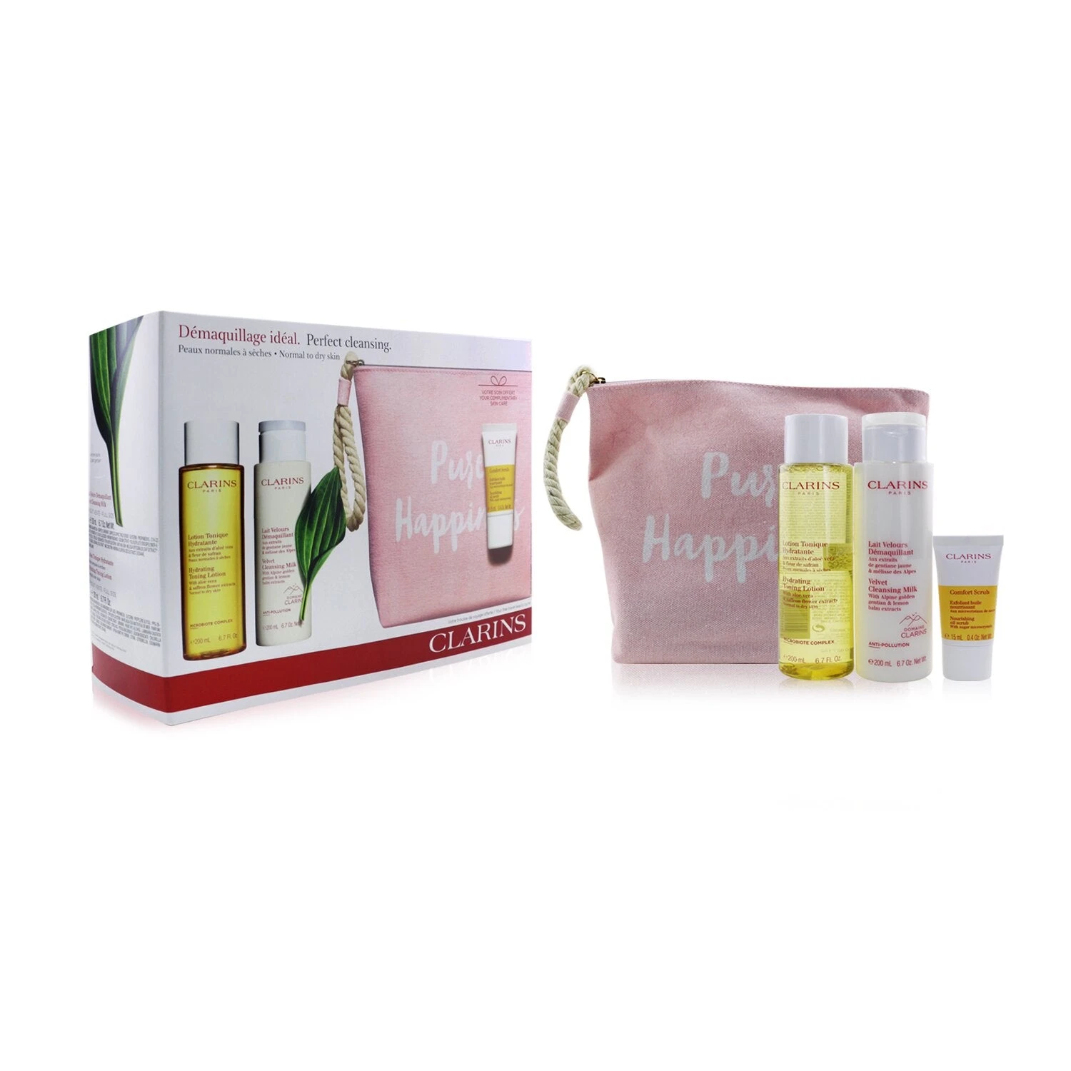 Clarins Perfect Cleansing Set (Normal To Dry Skin): Cleansing Milk 200ml+ Toning Lotion 200ml+ Comfort Scrub 15ml+ Bag 3pcs+1bag 4 Clarins Perfect Cleansing Set (Normal To Dry Skin): Cleansing Milk 200ml+ Toning Lotion 200ml+ Comfort Scrub 15ml+ Bag 3pcs+1bag - Image 2