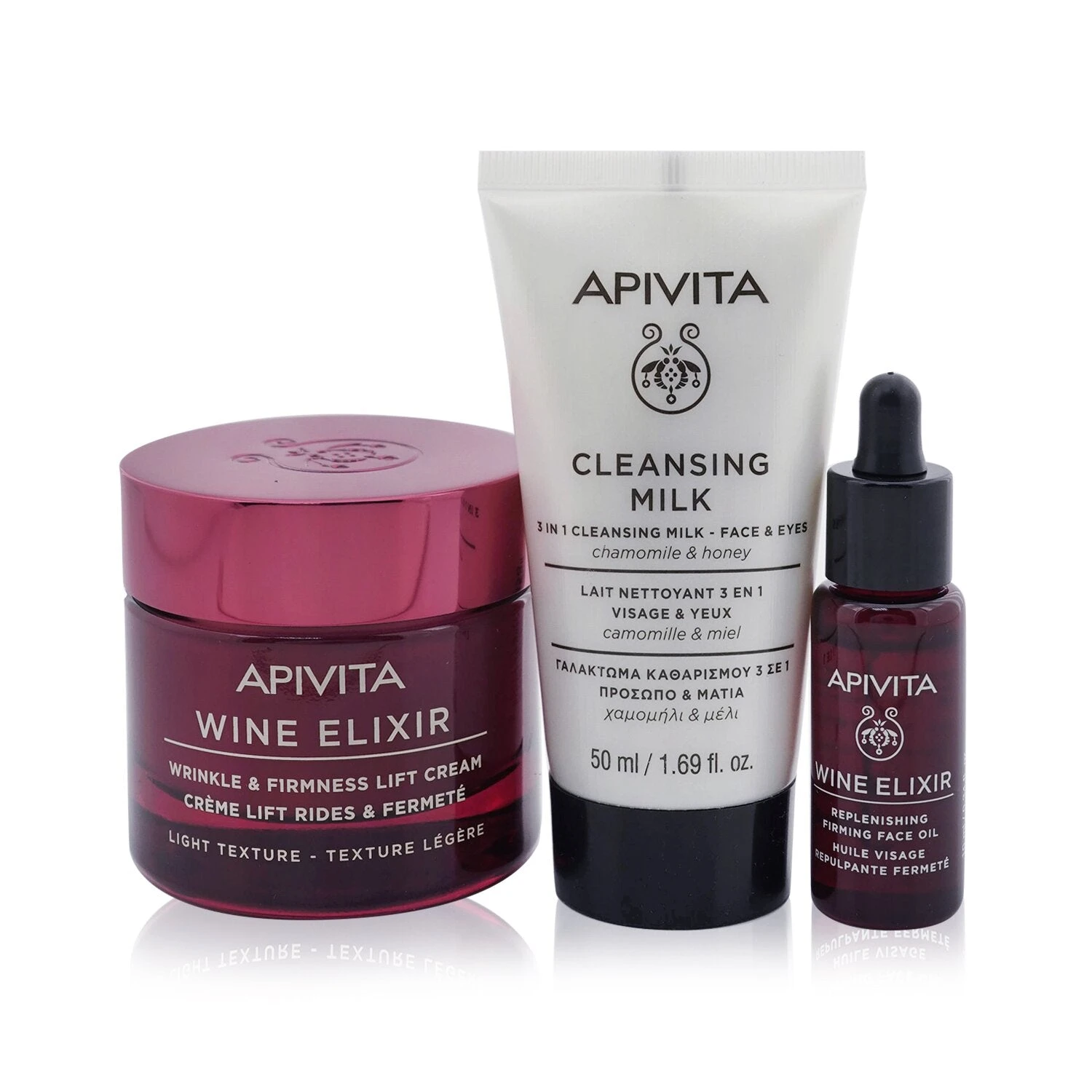Apivita Di-Vine Beauty (Wine Elixir- Light Texture) Gift Set: Wrinkle Lift Cream 50ml+ Face Oil 10ml+ Cleansing Milk 50ml+Pouch 3pcs+1pouch 3 Apivita Di-Vine Beauty (Wine Elixir- Light Texture) Gift Set: Wrinkle Lift Cream 50ml+ Face Oil 10ml+ Cleansing Milk 50ml+Pouch 3pcs+1pouch