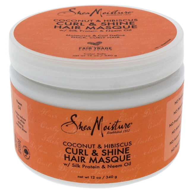 Shea Moisture Coconut And Hibiscus Curl And Shine Hair Masque By Shea Moisture For Unisex - 12 Oz Masque 3 Shea Moisture Coconut And Hibiscus Curl And Shine Hair Masque By Shea Moisture For Unisex - 12 Oz Masque
