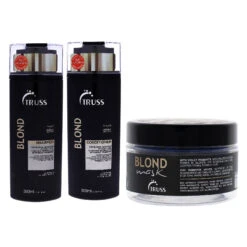 Truss Blond Shampoo And Conditioner And Mask Kit By Truss For Unisex - 3 Pc Kit 10.14 Oz Shampoo, 10.14 Oz Conditioner, 6.35 Oz Masque